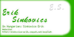 erik sinkovics business card